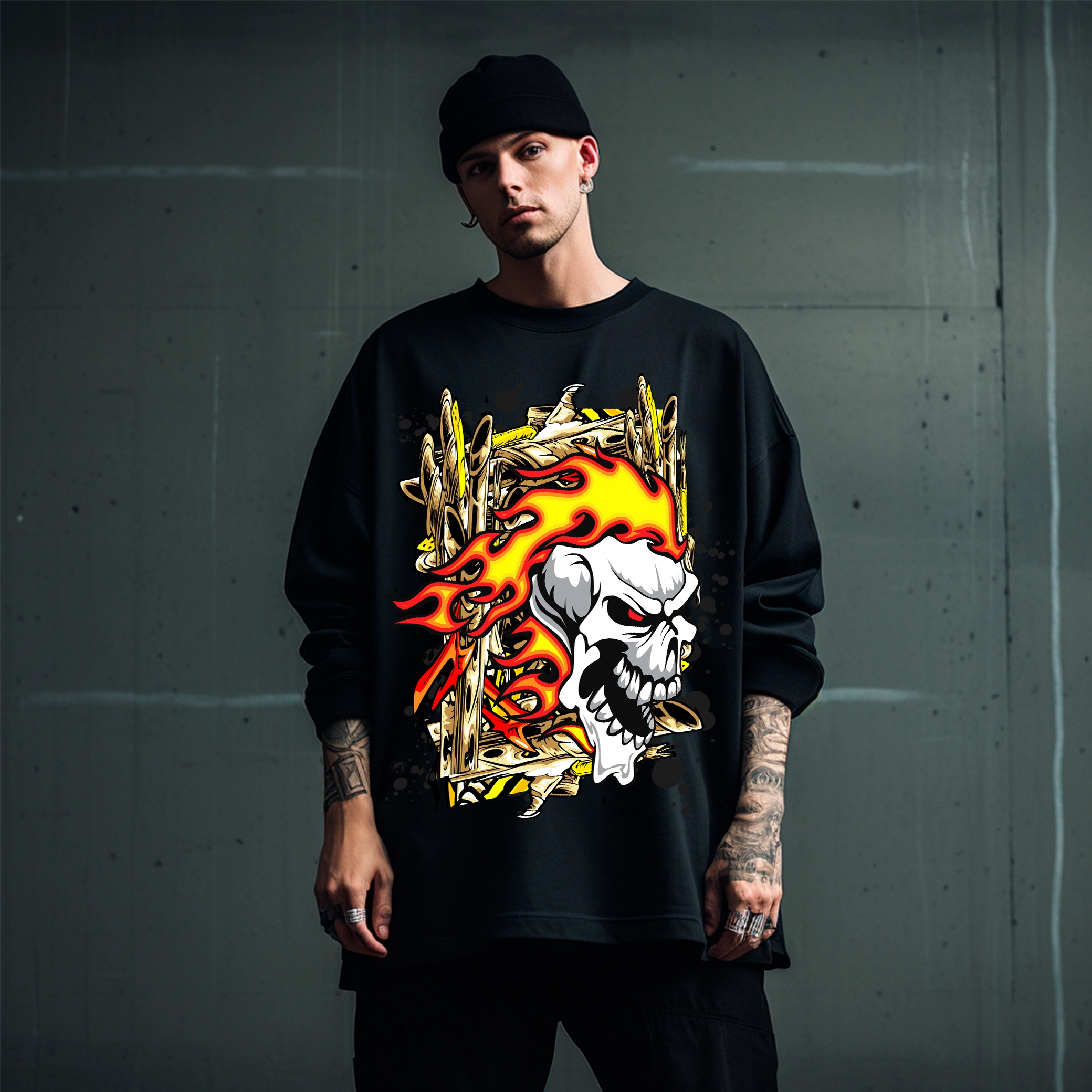 ๐ฅ๐ฅ "Fire & Street Art: Wear the Heat" ๐ฅ๐ฅ Unleash the urban energy and set the streets on fire with this bold design. Grab yours today!